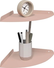 vidaXL Floating Ράφι Γωνίας Γωνιακή βάση 2 τμχ. Ροζ 24 x 24 x 2 εκ
