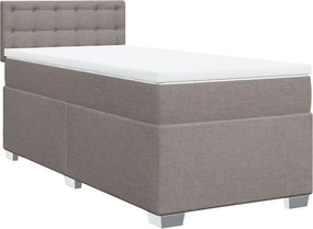 vidaXL Κρεβάτι Boxspring με Στρώμα Taupe 100 x 200 εκ. Υφασμάτινο