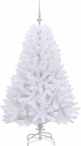 vidaXL Τεχνητό Χριστουγεννιάτικο Δέντρο με Άξονα με βάση Λευκό 150 cm