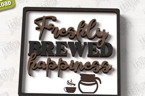 Σετ των 2 Intra απο ξύλο plywood 3mm-4mm πάχος - Coffee Sign Cut Laser | Καφενείο Δίασταση 30x20 cm INTRAFABR-123369480