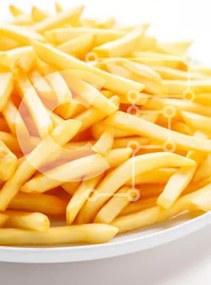 Σετ των 2 Intra Συλλεκτικό Ξύλινο Παζλ Plywood 4mm - Πιάτο με χρυσές τραγανές τηγανιτές πατάτες Σε Ξύλινο Κουτί - Διαστάσεις: 10x10 cm – 25 κομμάτια