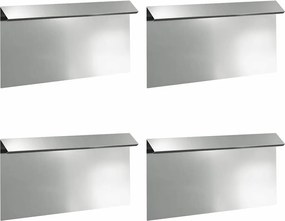 vidaXL Φράκτης σαλιγκαριών 4 pcs Ασημί 50 x 3,5 x 25 εκ