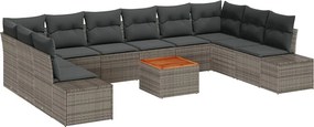 vidaXL Σετ Καναπέ Κήπου με αποθήκευση 11 pcs Γκρι