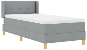 vidaXL Στρώμα με Βαθμίδα σε Ανοιχτό Γκρι, 90 x 200 εκ. Υφασμάτινο