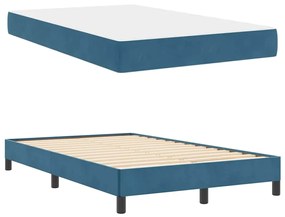 vidaXL Κρεβάτι box spring με στρώμα Σκούρο Μπλε 120 x 190 cm Βελούδο