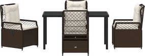 vidaXL Σέτ φαγητού για κήπο 5 pcs Καφέ συνθετικό ρατάν