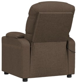 vidaXL Πολυθρόνα Μασάζ Ηλεκτρική Καφέ Υφασμάτινη
