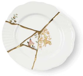 Πιάτο Γλυκού Kintsugi 09602 Φ21x2,8cm Multi Seletti Porcelain