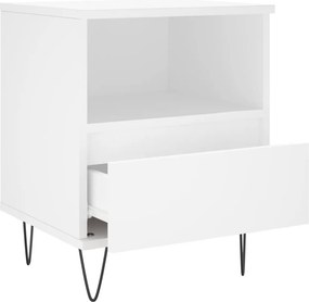 vidaXL Κομοδίνο Λευκό 40 x 35 x 50 εκ. από Επεξεργασμένο Ξύλο