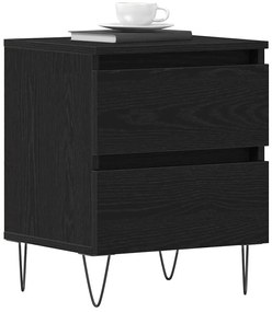 vidaXL Κομοδίνο 2 pcs Μαύρη δρυς 40 x 35 x 50 εκ. Επεξεργασμένο ξύλο
