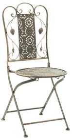 Τραπεζαρία Drill σετ 3τεμ μέταλλο χρώμα χαλκού antique