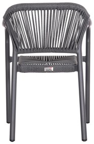 Καρέκλα LUCCI C6266.01 Σκούρο Γκρί Αλουμινίου με P.E. Rattan 58x56x79Υ εκ. 58x56x79 εκ.