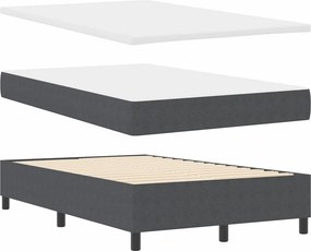 vidaXL LED Κρεβάτι με βάθρο Σκούρο Γκρι και Λευκό 120 x 200 cm