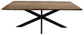 Τραπέζι Τραπεζαρίας ArteLibre PHILOTUS Φυσικό/Μαύρο Ξύλο/Μέταλλο 160x90x76cm