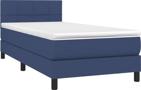 vidaXL Κρεβάτι Boxspring με Στρώμα Μπλε 80x200 εκ. Υφασμάτινο