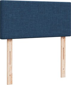 vidaXL Κρεβάτι Boxspring με Στρώμα Μπλε 90x200 εκ.Υφασμάτινο