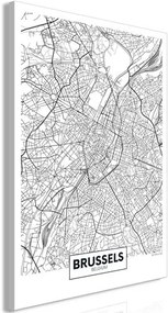 Πίνακας - Map of Brussels (1 Part) Vertical - 40x60