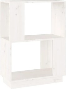 vidaXL Βιβλιοθήκη/Διαχωριστικό Χώρου Λευκό 51x25x70 εκ. Μασίφ Πεύκο