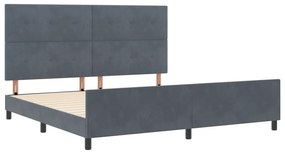 vidaXL Κρεβάτι Σκελετός Σκοτεινό Γκρι 200x200 εκ. Βελούδο