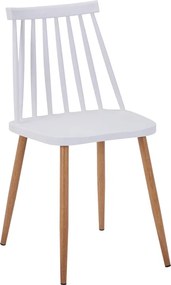 Καρέκλα Aurora pakoworld λευκό pp-φυσικό μεταλλικό πόδι 42x49.5x77εκ