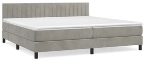 ΚΡΕΒΑΤΙ BOXSPRING ΜΕ ΣΤΡΩΜΑ ΑΝΟΙΧΤΟ ΓΚΡΙ 200X200 ΕΚ. ΒΕΛΟΥΔΙΝΟ 3141443