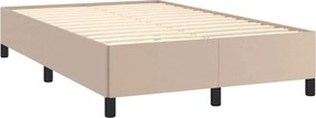 vidaXL Κρεβάτι Boxspring Στρώμα&amp;LED Καπουτσίνο 120x190 εκ. Συνθ. Δέρμα