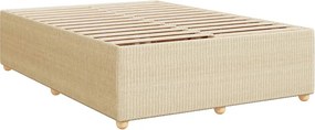 vidaXL Κρεβάτι Boxspring με Στρώμα Κρεμ 140x190 εκ. Υφασμάτινο