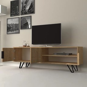 Έπιπλο τηλεόρασης Foot Megapap χρώμα sonoma 160x35x49εκ.
