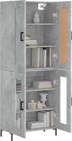 vidaXL Ντουλάπι Γκρι Σκυροδέματος 69,5x34x180 εκ. Επεξεργασμένο Ξύλο