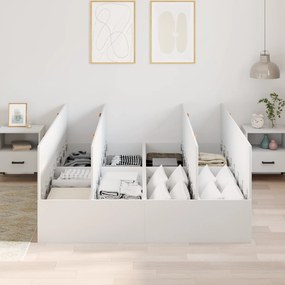 vidaXL Κρεβάτι Αποθηκευτικού Χώρου Λευκό 140x190 εκ.