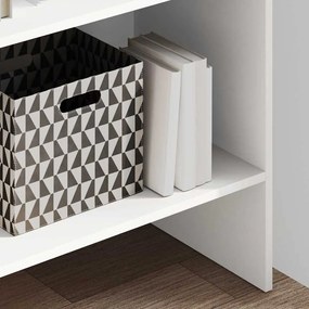 vidaXL Βιβλιοθήκη Λευκή 60 x 35 x 180 εκ. από Επεξ. Ξύλο