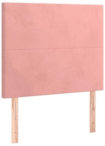 vidaXL Κρεβάτι Boxspring με Στρώμα Ροζ 90x200 εκ. Βελούδινο