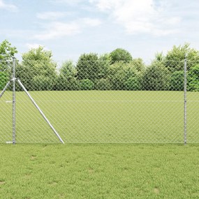 vidaXL Χάλος Αλυσίδας με 7 Πόστες 1x10m Γαλβανισμένο Ατσάλι