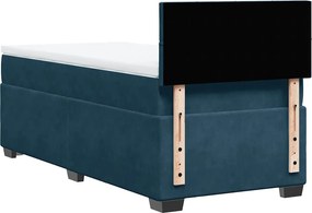 vidaXL Κρεβάτι Boxspring με Στρώμα Σκούρο Μπλε 80 x 200 εκ. Βελούδινο