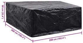 vidaXL Κάλυμμα Επίπλων Κήπου με 8 Κρίκους 260 x 260 x 90 εκ.