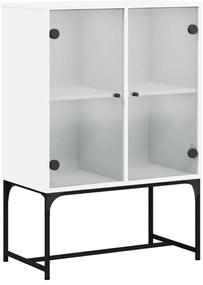 vidaXL Βοηθητικό Ντουλάπι Λευκό 69x37x100 εκ. με Γυάλινες Πόρτες