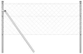 vidaXL Περίφραξη Αλυσίδας με 7 Πόλους 0.8x10 m Γαλβανισμένο Ατσάλι