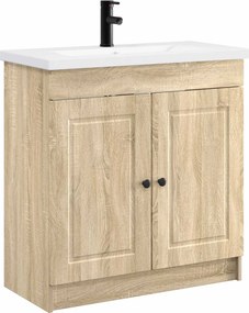 vidaXL Σετ Επίπλων Μπάνιου Sonoma Δρυς 56 x 37,5 x 81 εκ