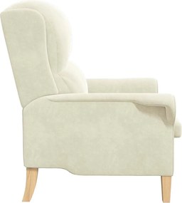 vidaXL Πολυθρόνα Κρεμ Βελούδο