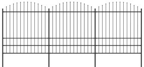 Κάγκελα Περίφραξης με Λόγχες Μαύρα (1,75-2) x 5,1 μ. Ατσάλινα