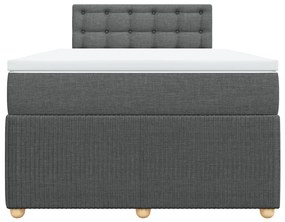 vidaXL Κρεβάτι Boxspring με Στρώμα Σκούρο Γκρι 120x200 εκ. Υφασμάτινο