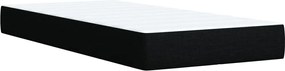 vidaXL Κρεβάτι Boxspring με Στρώμα Μαύρο 90x190 εκ.Υφασμάτινο