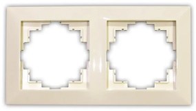 Πλαίσιο Διακόπτη Πρίζας Διπλό Lumen-15-0312-Μπεζ 15-0312