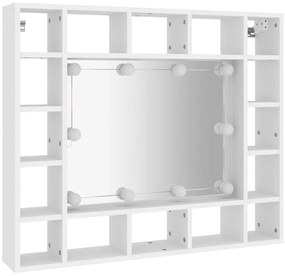 vidaXL Έπιπλο Καθρέπτη με LED Λευκό 91 x 15 x 76,5 εκ.