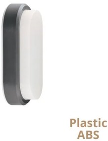 Απλίκα τοίχου LED Leros Plus πλαστικό γκρι Viokef 4171601 Ανθρακί