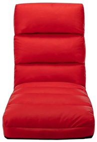 Καρέκλα Δαπέδου Πτυσσόμενη Κόκκινη από Συνθετικό Δέρμα - Κόκκινο