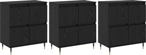 vidaXL Ντουλάπι αποθήκευσης 3 pcs Μαύρη Οξυά 60 x 35 x 70 cm