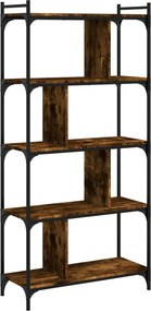 vidaXL Βιβλιοθήκη 5 Επιπέδων Καπνιστή Δρυς 76 x 32 x 158εκ. Επεξ. Ξύλο