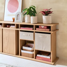 Σετ 3 στρογγυλά καλάθια από κοτλέ βελούδο, VELOUDO