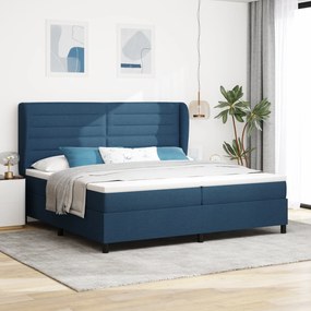 vidaXL Κρεβάτι με στρώμα Μπλε 200x200 εκ Υφάσματος